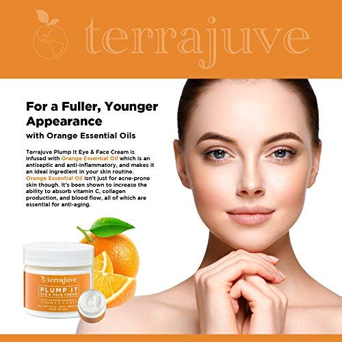 Plump it Eye and Face Anti Aging Moisturizer Cream plus Dead Sea Mud Facial Mask Treatment Pure, Organic, All Natural in an Organza Bag