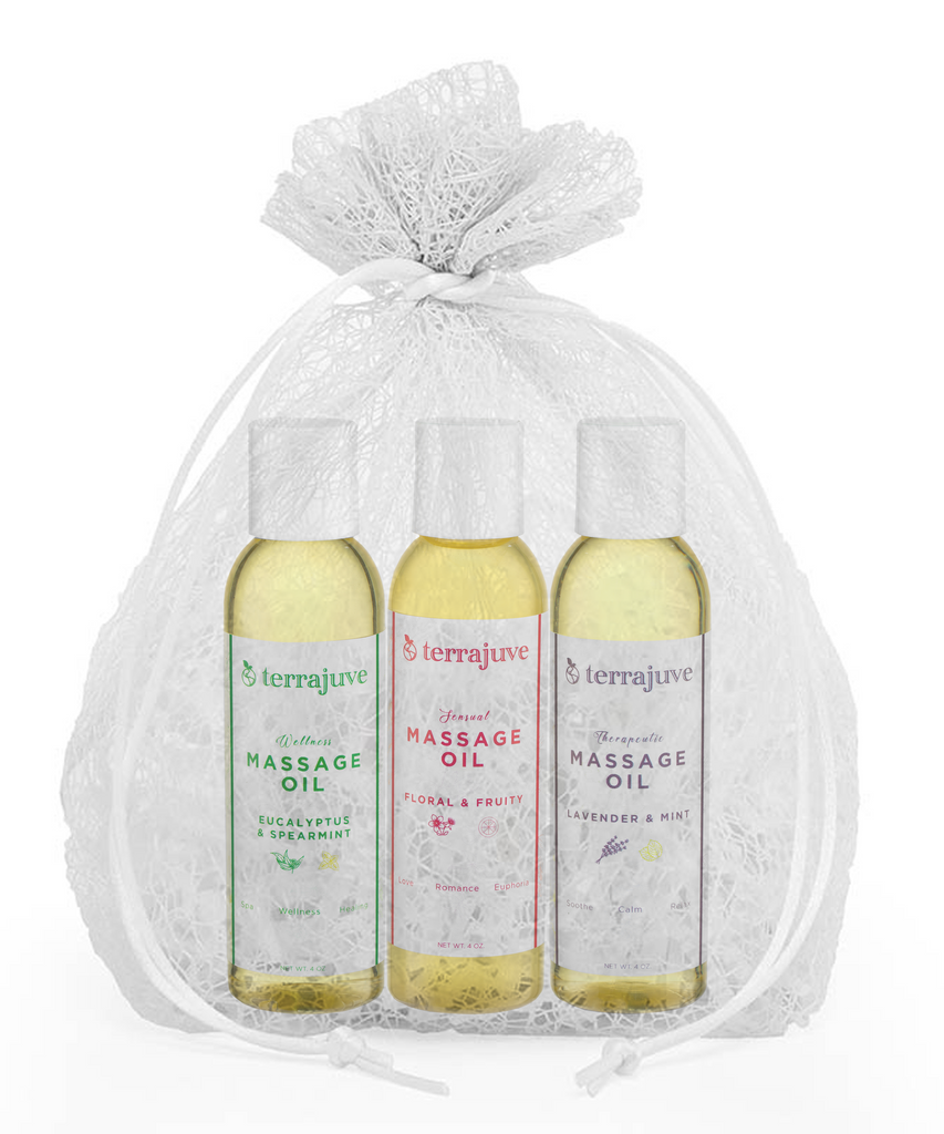 Terrajuve 3 Pack Aromatherapy Massage & Bath Oil Gift Set