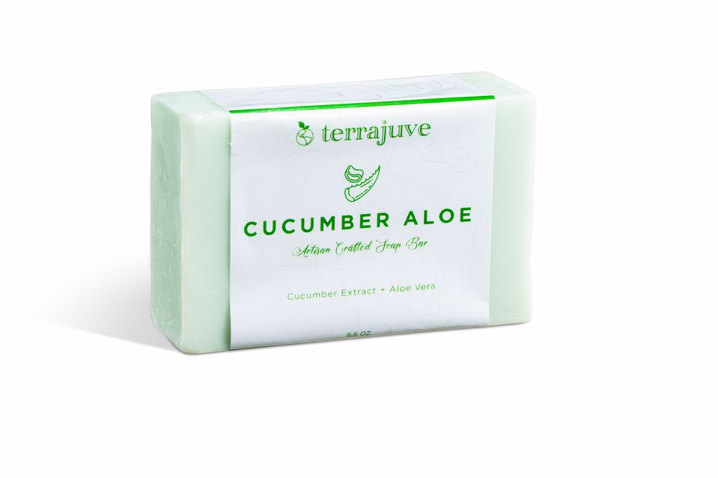 6.6 oz, Large Cucumber Extract Artisan Bar Soap, All Natural, 100% Organic, Made in the USA
