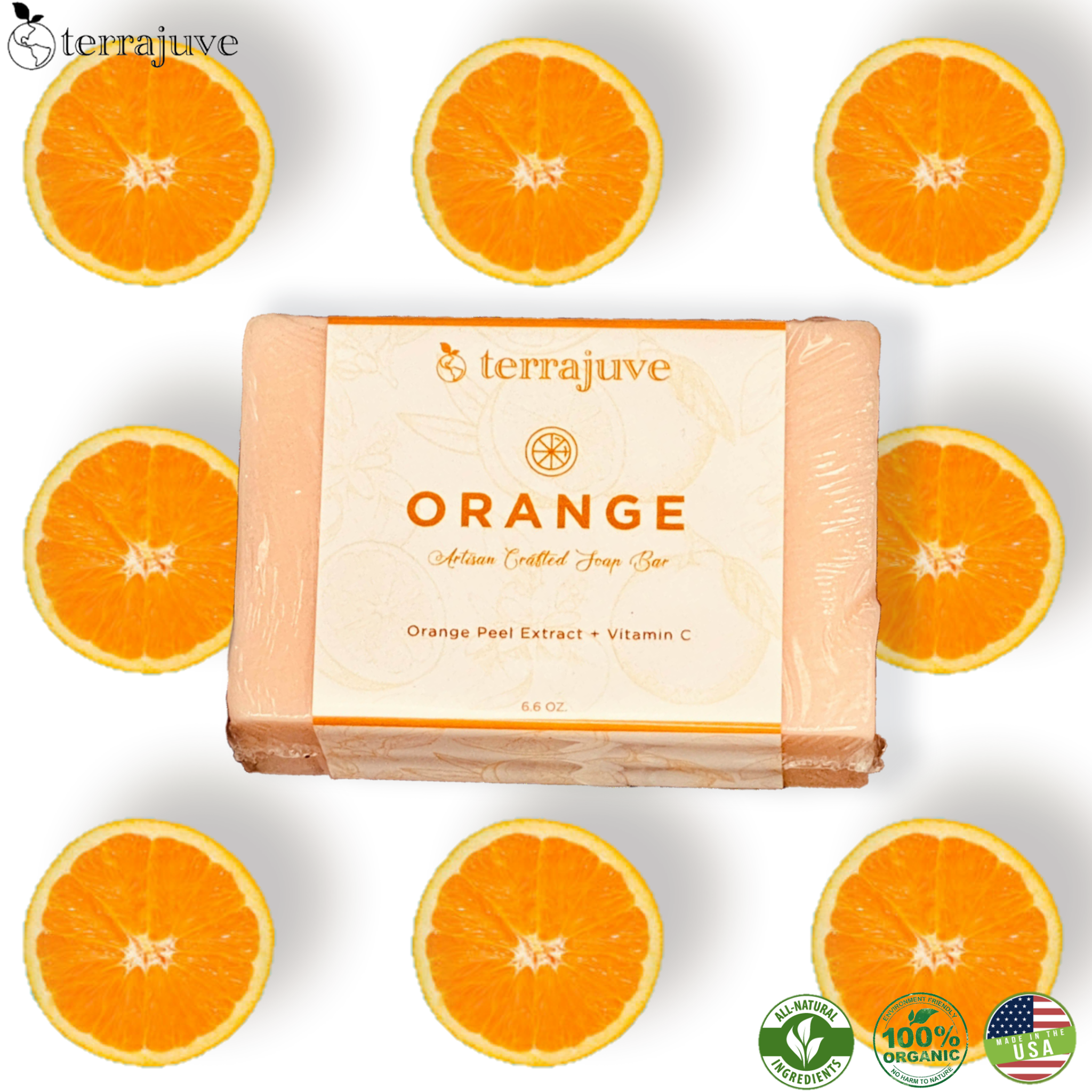 6.4 oz, Large Vitamin C Triple Butter with Orange Peel Powder, All Natural, 100% Organic, Made in the USA